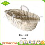 Hot sell handmade sleeping carry mose basket straw baby basket