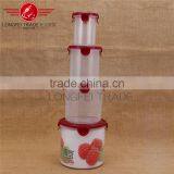 OEM Household 4pcs Cylindrical Plastic Preservation Box / Food Storage Box With Lid thumbnail-1