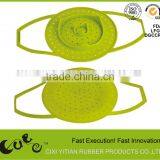Hot Selling FDA / LFGB Silicone Flat Strainer With Long Handle