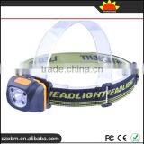 Waterproof 500 Lumens White and Red Light Small Lightweight Foldable LED Headlight With Aaa Battery thumbnail-1