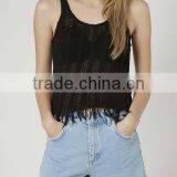 Hot Ladies Fringed Vest O-neck Summer Sleeveless Blouse Women Casual Loose Top thumbnail-3