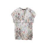 Smart Casual Clothing Korean Style Short Sleeves Print Blouses Pictures Down Blouse thumbnail-2