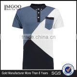 MGOO Hot Fashion Custom Designs 95% Cotton 5% Spandex Pocket Embroidery Cute Blue 180g Short Sleeves Shirts thumbnail-1