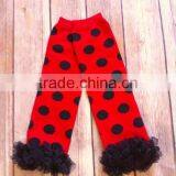 Hot Pink Baby Girls Stripes Pattern Leg Warmers With Chiffon Ruffle Baby Legging Clothing thumbnail-2