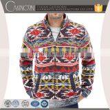 Multi-colored Ethnic Design Zipper Men Sweater Southwestern Patterns Cardigan thumbnail-1