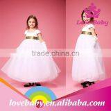 Baby Girls White Party Wedding Elegant Short Sleeves Maxi Dresses thumbnail-6