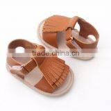 Wholesale Shoes Baby Moccasins Sandals Rubber Sole Leather Baby Sandals thumbnail-1