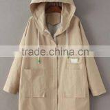 Runwaylover EY1059C Hot Sale 2017 Ladies Fashion Trench Coats With Hood thumbnail-3