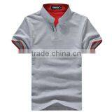 Custom Latest and New Summer Style Solid Colour v Collar Polo Men Shirt Wholesale for Sale thumbnail-4