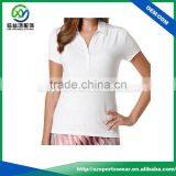 White Color Ladies Simple Design Polo Shirts With Customized Your Own Logo thumbnail-1