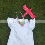 2-7years 2 Pcs Suit Retail White Top+short Children Clothing Girls Suit Short Set With Accessories thumbnail-3