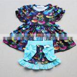Yawoo Wholesale Chlothing Baby Gown Newborn Clothes New Print Tunic Shirts Ruffle Style Child Clothes thumbnail-1