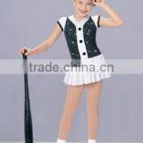 2014 Shool Baseball Girls Show Dancewear --shining Baseball Dance Dress---child&teen Blink Baseball Dance Skirt