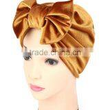 India Arabian Muslim Headscarf Ladies Thin Velvet Activities Bow Bow Fast Selling thumbnail-6