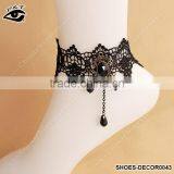 Vintage Style Anklets Black Rhinestone With Metal Chain Feet Ornaments thumbnail-1