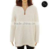 Factory Woman Plain Sherpa Pullover Sweater Wholesale Clothing thumbnail-4