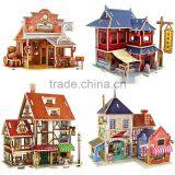 DIY Wood Assembling Toys Wooden Model Of Three-dimensional 3D Puzzle Educational Toys for Children Castle Model Jigsaw Puzzle thumbnail-2