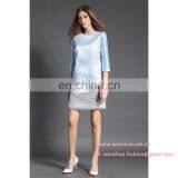 2016 Customized Three Quarter Sleeve Gradient Ladies Dress thumbnail-3