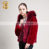 China Supplier Fashion Real Fur Hooded Bomber Jacket