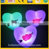 heart shaped pvc light up toys, plastic led light up pvc toy, plastic toy heart with led light