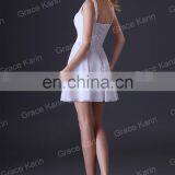 2015 Grace Karin Women's Special Occasion Bridesmaid Dress Middle Thigh Length White Formal Bridesmaid Dress CL3470 thumbnail-5