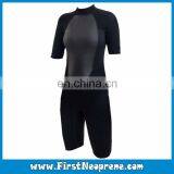Keep Warm 2/3MM CR Rubber Women Short Sleeve Back Zipper Shorty Diving Suit thumbnail-4