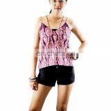 NAPAT 100% Cotton Casual Colorful Tank Woman Summer Beach Shirt For Wholesale thumbnail-1