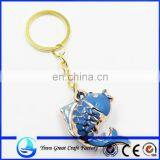 2015 Hot Selling Fish Keychain Wholesale, Crystal Carp Fish Key Chain , Gold Metal Fish Keyring thumbnail-5
