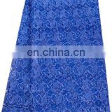Royal blue heavy african corded lace fabric