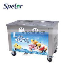 Highly-Efficient Fried Ice Cream Machine Double Flat Square Pan thumbnail-3