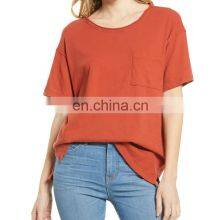 Summer Women Solid Short Sleeve T Shirt Casual Round Neck Bamboo Women t Shirt With Your Logo thumbnail-1