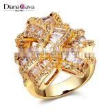 New African Design Wedding Luxury Style Baguette Zircon Crystal Women CZ Jewelry Ring thumbnail-1