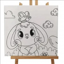 20*20cm Mini Canvas DIY Painting Printed Drawing Cartoon Canvas Board for Kids thumbnail-5