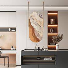 Hotel Intelligent Bathroom Mirror Hanging Rod Mirror Suspended Elliptical Washbasin Double-rod Luxury Illuminated Mirror thumbnail-5