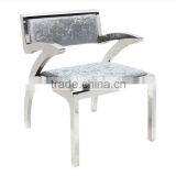 Gray Velvet Low Back Luxury Dining Room Chair thumbnail-1