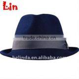 Fashion Lady Blue Wool Felt Fedora Hat thumbnail-1