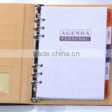 Hot selling high quality business zippered leather notebook wholesale