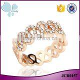 Less Than One Dollar Fashion Jewelry Full Jewelled Rhinestone Rose Gold Finger Ring thumbnail-1