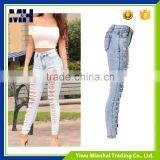 Sexy Female High Waist Snowflakes Jeans Feet Pants thumbnail-2