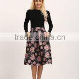 Clothing Factories in China Autumn Winter Fashion Floral Embroidered A-line Latest Long Skirt Design for Ladies 2016 Supplier's Choice thumbnail-4