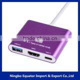 3 In 1 Multiport Type-C to HDMI +USB 3.0+usb c Adapter for Notebook thumbnail-6