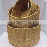 Water Hyacinth Storage Basket With Iron Frame and Handle thumbnail-2