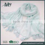 Viscose Viscose Scarf Women Tassels Multi-color Silk Scarf thumbnail-3