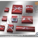 Customizd high quality cheap paper ring box withe ribbon packaging for sale
