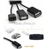 Dual Micro USB Host OTG Hub Adapter for Smartphones / usb adapter / OTG cable adapter