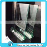 Glass Green Acrylic Menu Sign Holder With Triangle Base