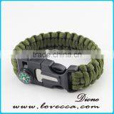 Paracord Bracelet With Compass, Outdoor Survival Bracelet With Whistles thumbnail-3