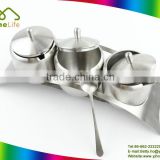 3pcs kitchenware stainless steel spice cruet/spice jar/cruet stand