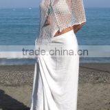 15SHT8006 Knitted Linen Poncho Summer Beach Cover up