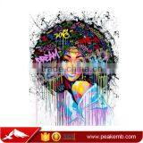 Afro Girl Digital Printing Glitter Vinyl Rhinestone Iron On Transfers thumbnail-4